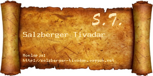 Salzberger Tivadar névjegykártya